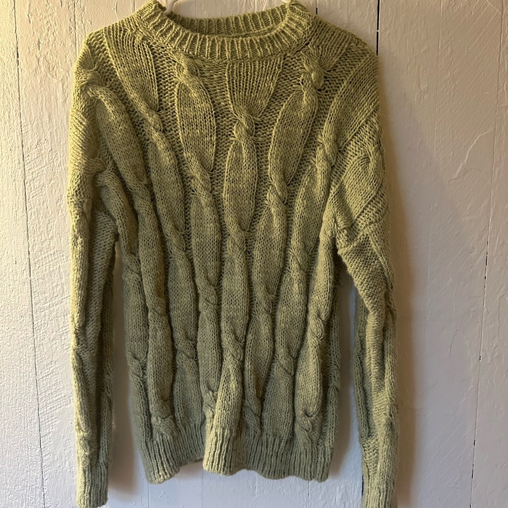 Olive Green Cable Knit Sweater